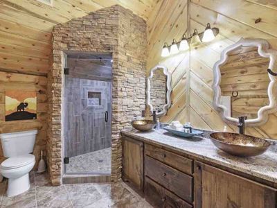 Bathroom 6 features a double vanity.