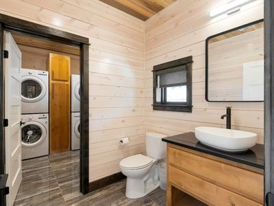 Half bath and laundry room located on main level