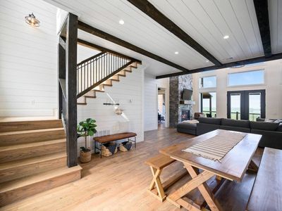 The open floor plan upon entering the cabin!