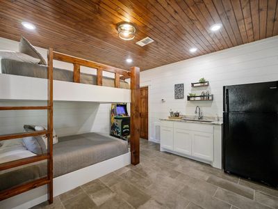 The bunk room features a kitchenette.