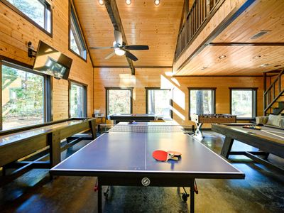 The game house is behind the main  house. Ping pong table pictured!