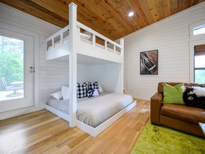 Custom Queen-over-King bunk beds!