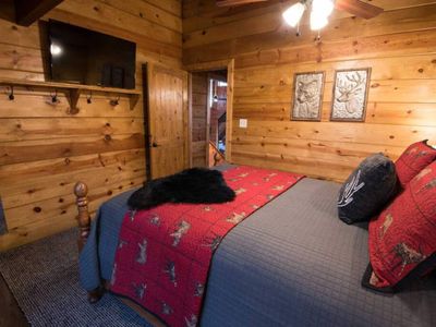 This room comes with a smart TV and shares a bathroom.