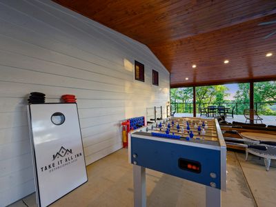 Foosball and cornhole.