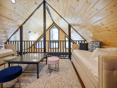 The loft in the game house has additional sleeping options!