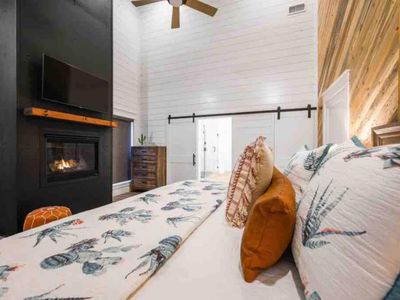 The only Master Suite on the main level. Equipped with a fireplace and King bed.