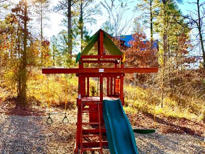 A custom playscape in the backyard!