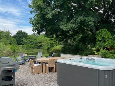 The patio has everything you could need for a great time.