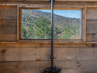 Shower under the open skies with a view that can't be beat.