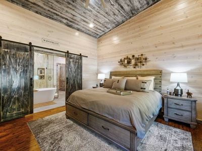 The first King Suite, located on the main floor + private bathroom.
