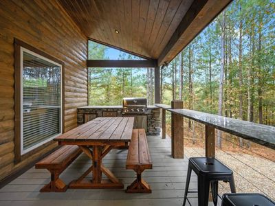 Outdoor dining table and a gas grill!