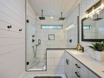 This walk-in shower is the definition of luxury.