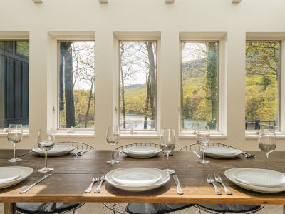 Lake views make a magnificent backdrop for meals.