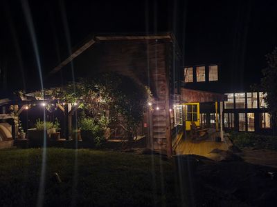 Bearsville Barn at night.