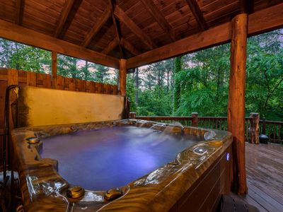 Luxury 8-person hot tub.