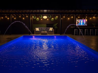 Luna Cove's pool absolutely comes alive at night- come and enjoy!