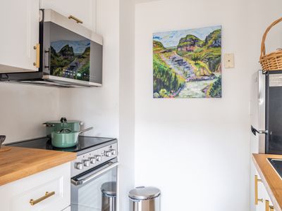 The guest house kitchen - cute and compact!