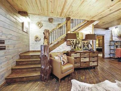 Stairs leading to the second level and loft area!