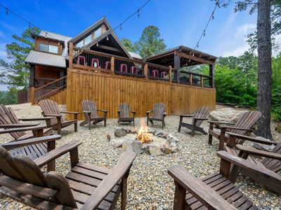 Enough seating for the whole group to enjoy the fire.