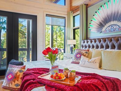 Striking Native American accents turn this space into a luxurious escape rooted in tradition.