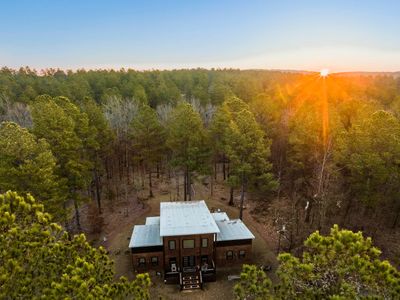 Nestled amongst towering pines
