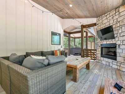 This is a perfect spot to relax on the covered patio.