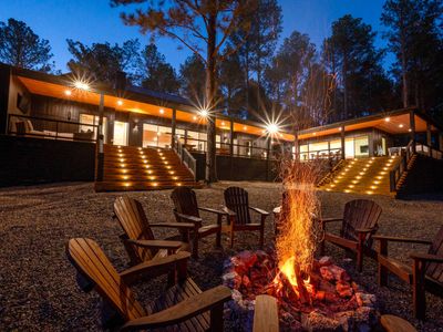 The fire pit in the back yard!