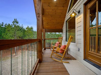 Rocking chairs on the private balcony.