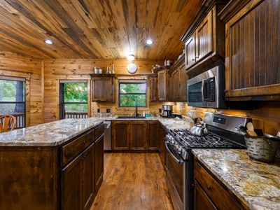 The kitchen with updated amenities.
