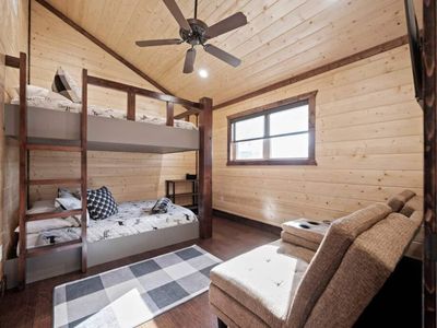 Second story- (2) Queen over queen bunkroom w/futon-Shared bath