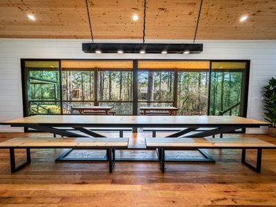 The double picnic style dining table!