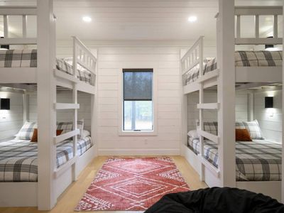 The bunk room with 6 Queen beds!