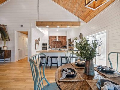 The kitchen and dining area!