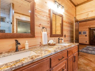 Double vanity in the private Master bath.