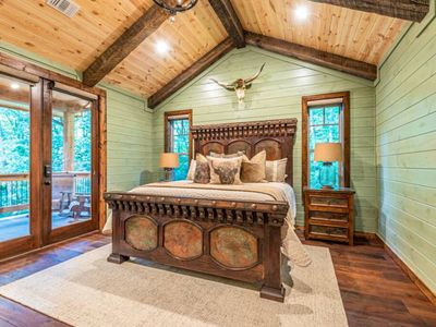 A Master Suite with patio access.