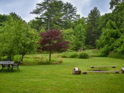 Beautiful backyard to explore, have a firepit or dinner near the garden.