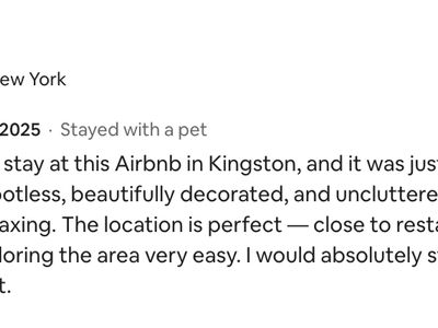 Reviews from the previous listing. Home Sweet Hudson is proud to now be managing this beautiful property in the heart of Kingston!