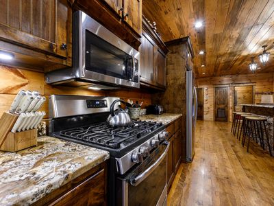 Gas stove and oven.