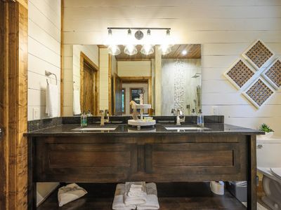 Double vanity found in the private bathroom.