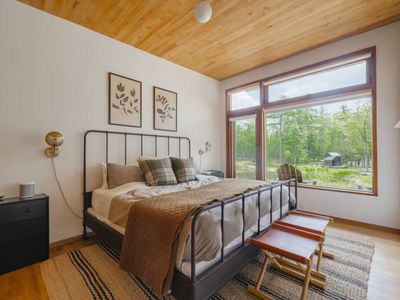 1st bedroom in the guest house with access to the patio