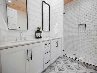The private attached bathroom.