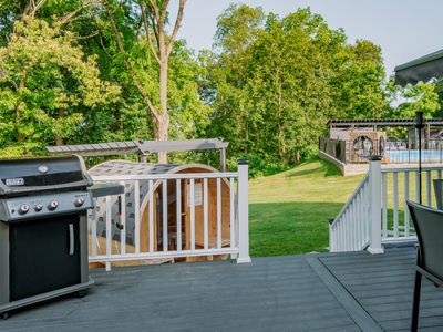 From the grill to the pool, this backyard has everything you need for an amazing stay.