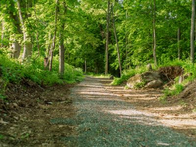 This private walking path is the perfect place for your morning meditation or a stroll with friends.