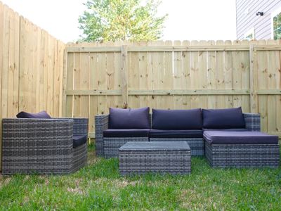 Cozy, backyard seating area!
