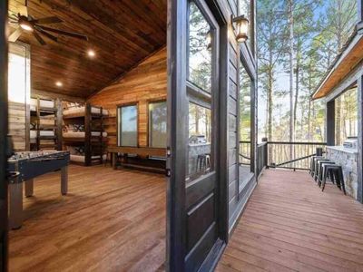 The bunk room right off the patio!