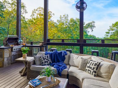 If relaxation is what you're craving, settle into plush outdoor seating that feels more like a luxury lounge in the sky.