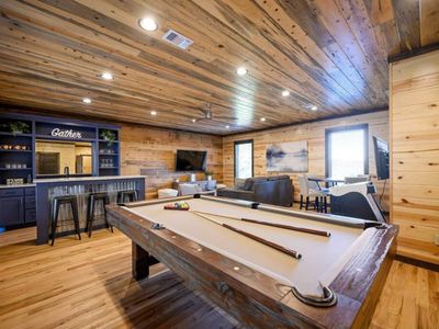Downstairs takes you to the game room!