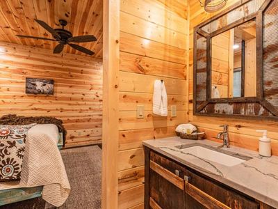 Private sink and toilet.