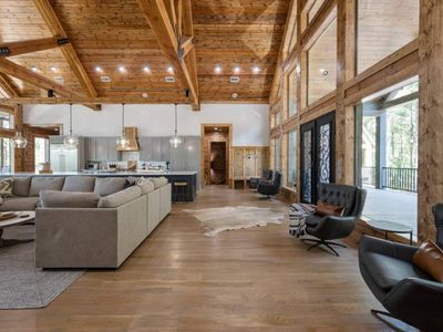 Oversized sectional and additional lounge chairs in the main living room!