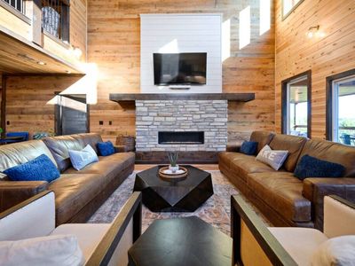 Leather couches and lounge seats.